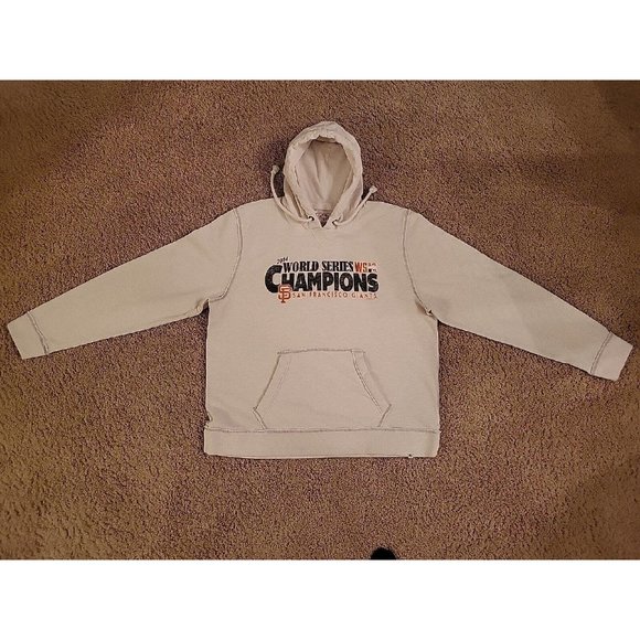 47 BRAND MLB SAN FRANCISCO GIANTS WS 2014 CHAMPS HOODIE MENS SIZE 2XL BEIGE/TAN - Picture 1 of 16